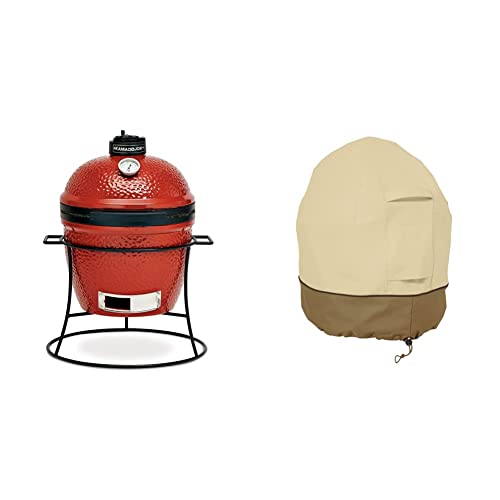 Charcoal Ceramic Grill With Cast Iron Stand - Joe Junior Grill + Cover + Plate