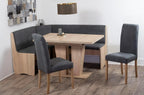 Generisch Corner Bench Dining Set, Sonoma Oak, 165 x 125 cm, Table 120/160 x 80 cm - VEDUTI