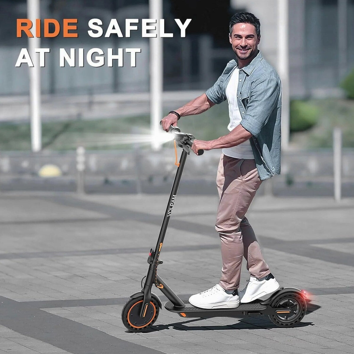 Electric Scooter 10 Inch Solid Tires, 500W, Dual Suspension