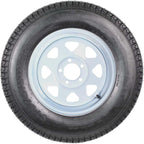 Set Of 2 Trailer Tire And Wheel Assemblies 175-80 5 Lug 6PR White Spoke Load Range C