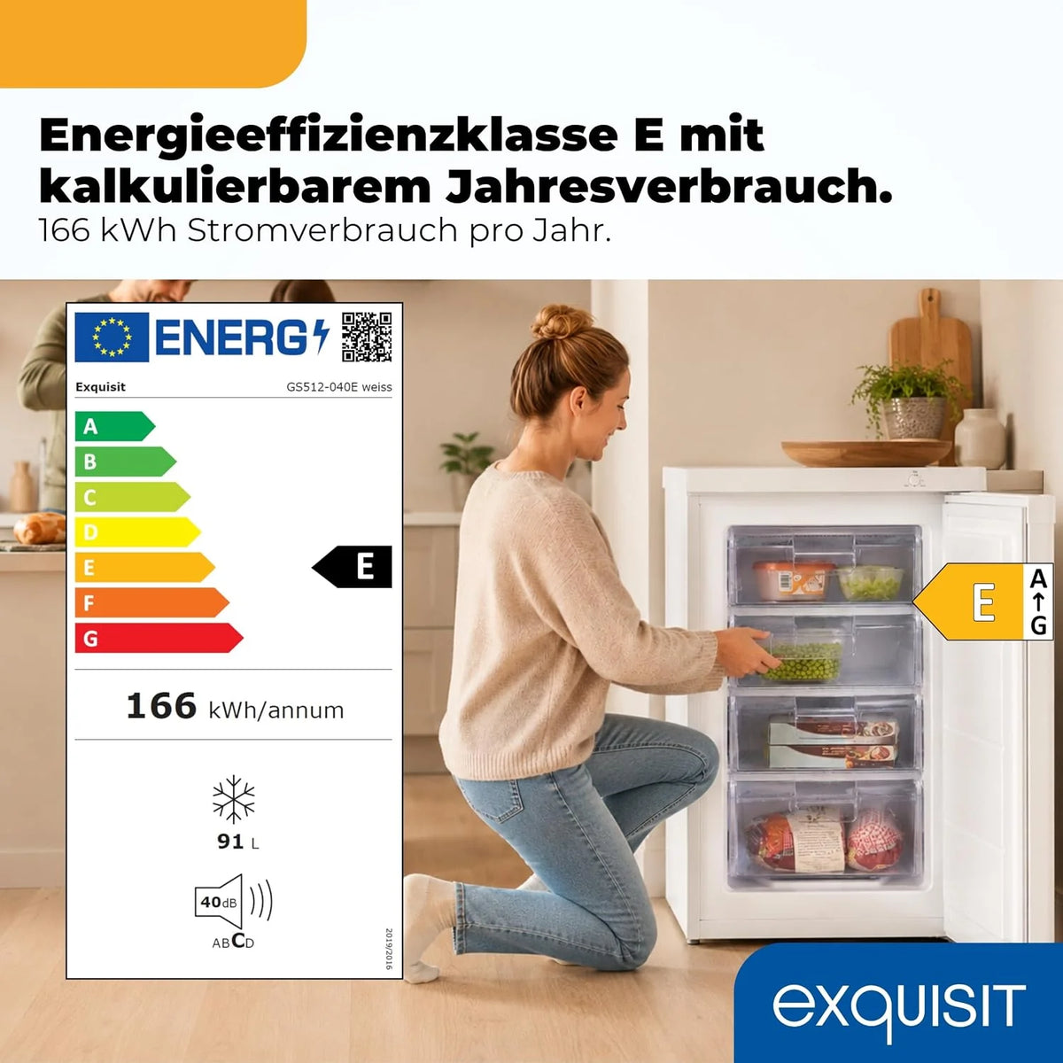 Exquisit Freezer, 91 L, 4 Drawers - GS581-040C