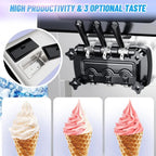 3-Flavor Soft Serve Ice Cream Machine, 2200W, 5.3-7.4 Gal/Hr