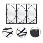 3-Piece Black Metal Rectangular Wall Mirror Set, 31.9" H x 15.75" W x 0.75" D