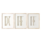 3-Piece Framed Nautical Knots Wall Decor Set, Natural Finish - 14in H x 11in L x 1.25in D