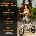 Jasion 14 Inch Folding Electric Bike, 21 Mph, 500W Peak Motor, 270Wh Battery - EB3
