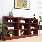 Triple Wide Wood Bookcase, 9 Shelf, 36 Inch Tall, 72 Inch Wide, 10.63 Inch Deep
