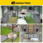 aivituvin Large Outdoor Cat Enclosure With 7 Platforms, 2 Bridges And 2 Small Houses