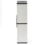 HDX Gray Plastic Freestanding Garage Cabinet With Adjustable Shelves And Lockable Doors, 35in W X 71in H X 18in D