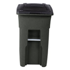 Toter 32 Gallon Greenstone Trash Can With Quiet Wheels And Attached Lid, 24.25 in D x 19.75 in W x 37.5 in H - ANA32-55410